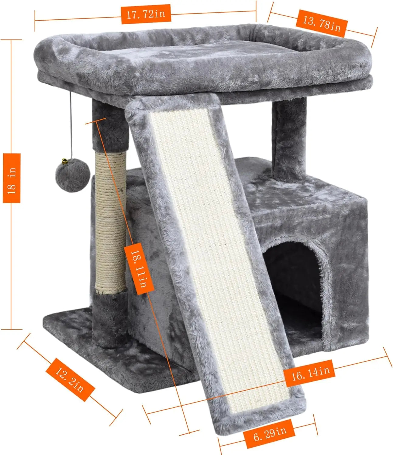 Cat Tree For Indoor Cats With Scratching Post And Perch