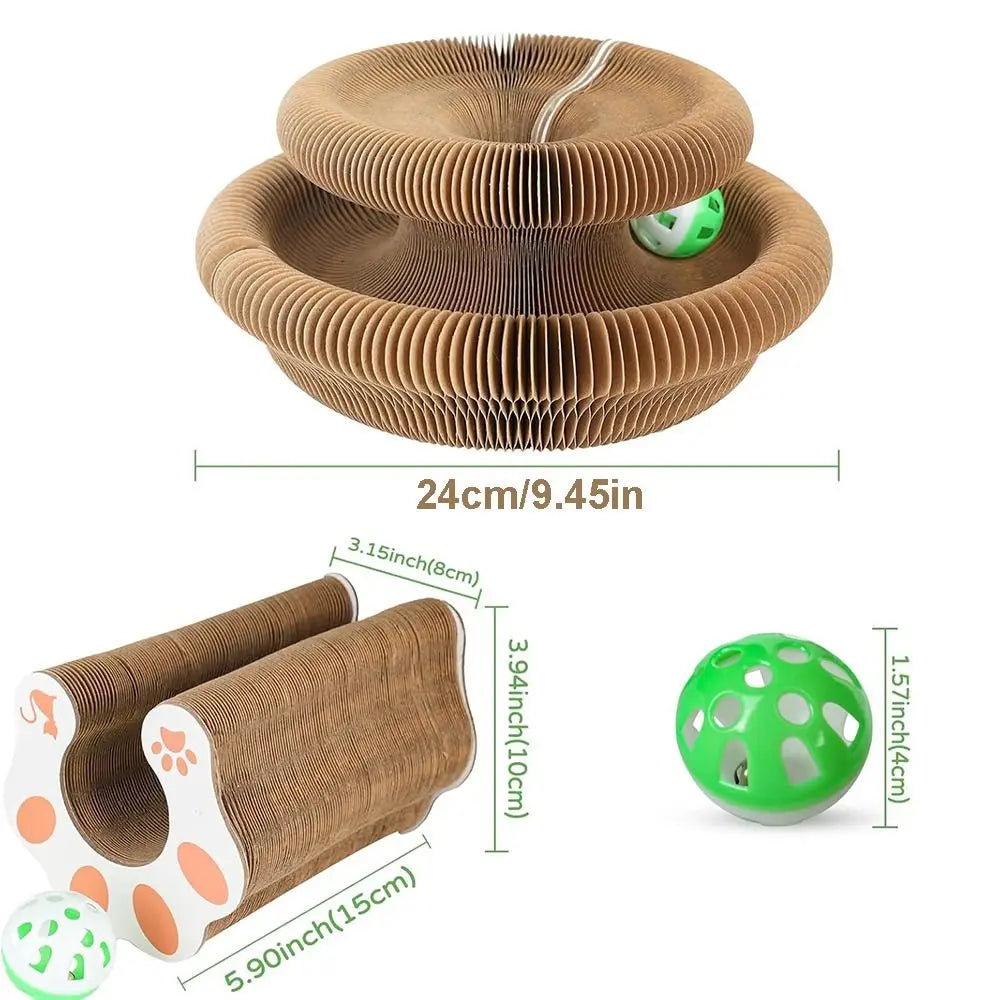 Transformable Kitty Kurlz Cat Toy Wear-Resistant Resistant To Scratching Cat Accordion Magic Organ No Crumbs