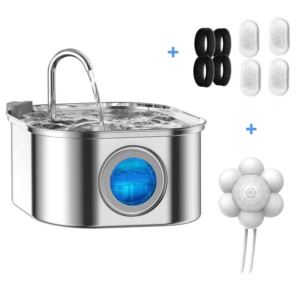 Stainless Steel Pet Water Feeder And Drinking Fountain