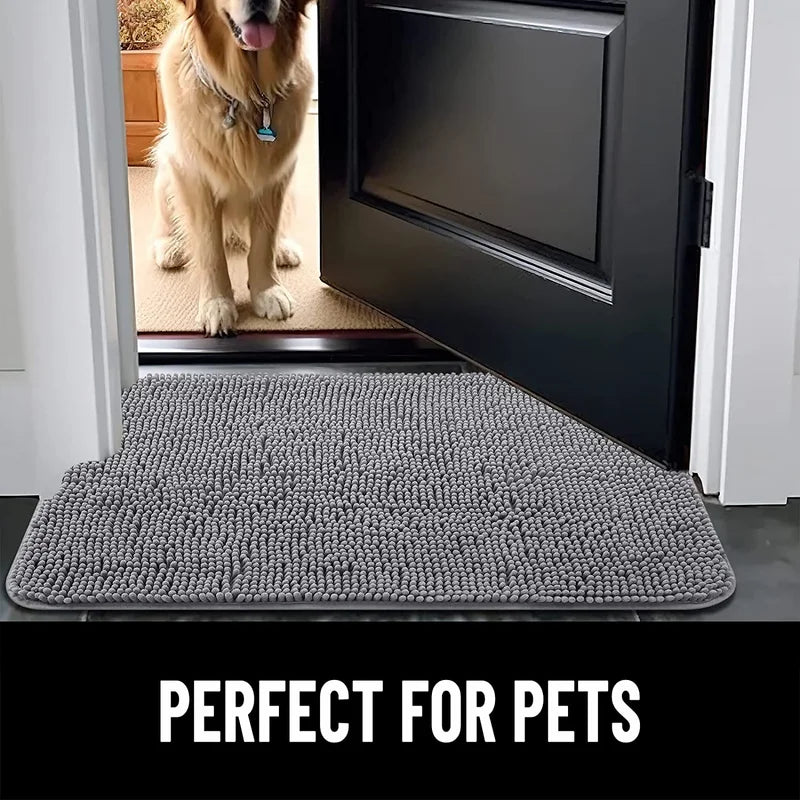 Dog Door Mat for Muddy Paws Absorbs Moisture and Dirt Absorbent Non-...