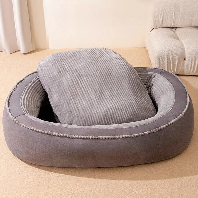 Pet Bed Donut Shaped Kennel Soft Washable Cushion