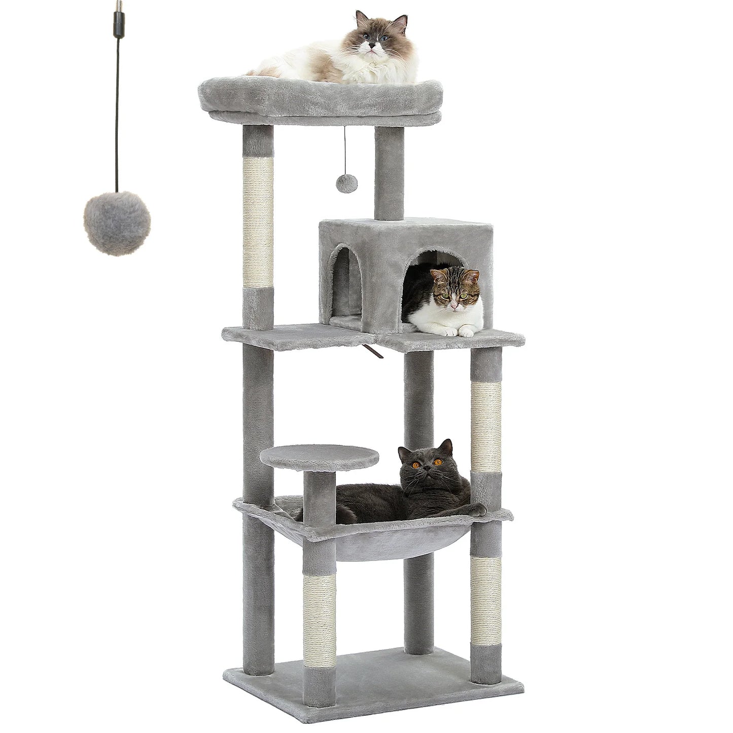 PAWZ Road Cat Tree Indoor 5-Level Tower With Hammock