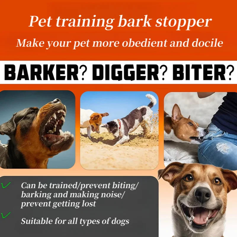 Waterproof Rechargeable Anti Bark Collar For Dogs Vibration Training