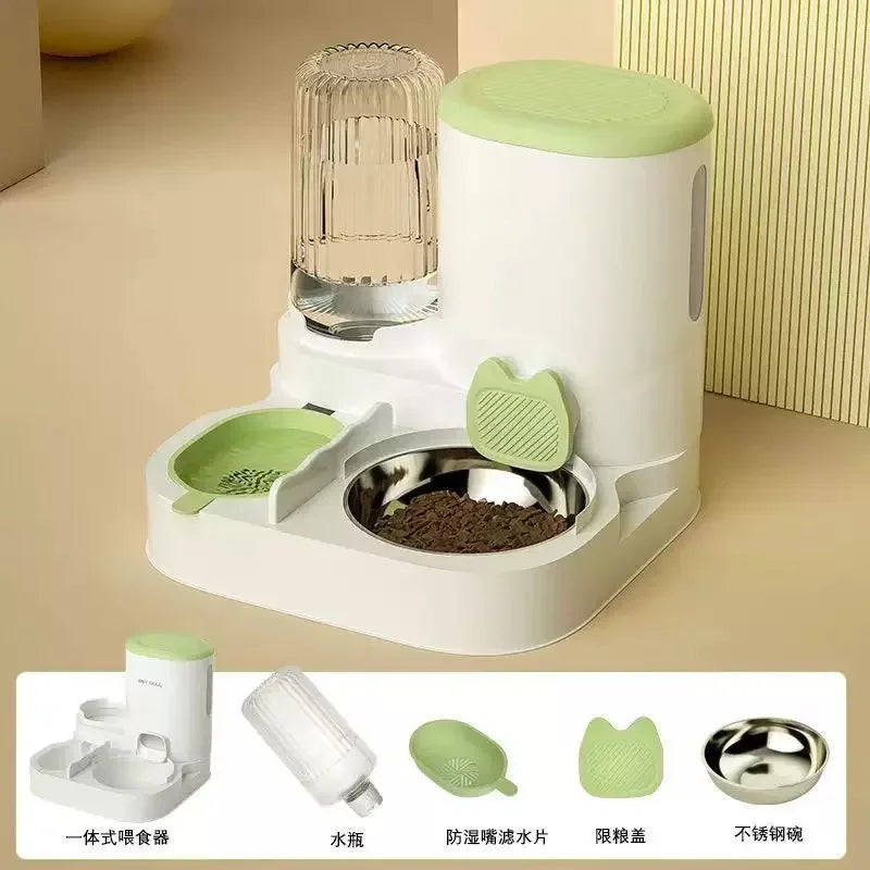 2-In-1 Automatic Pet Water Fountain Feeder For Cats