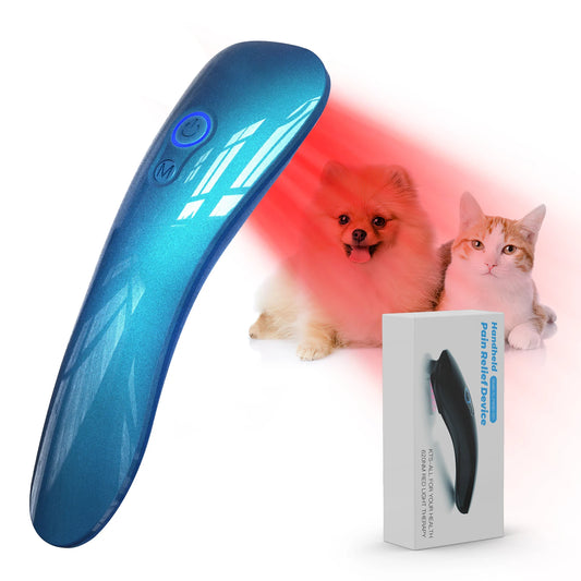 Pet Red Light Therapy Device for Dogs Cats Cold Laser Pain Relief Machine 18 Diodes 620nm Wavelength Veterinary Infrared Joint Muscle Rehabilitation Wand Portable Healing Massager Home Pet Care Supplies
