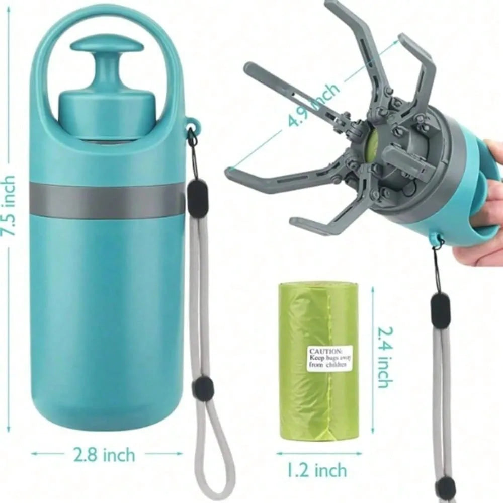 Portable No-Touch Dog Pooper Scooper With Waste Bag Holder