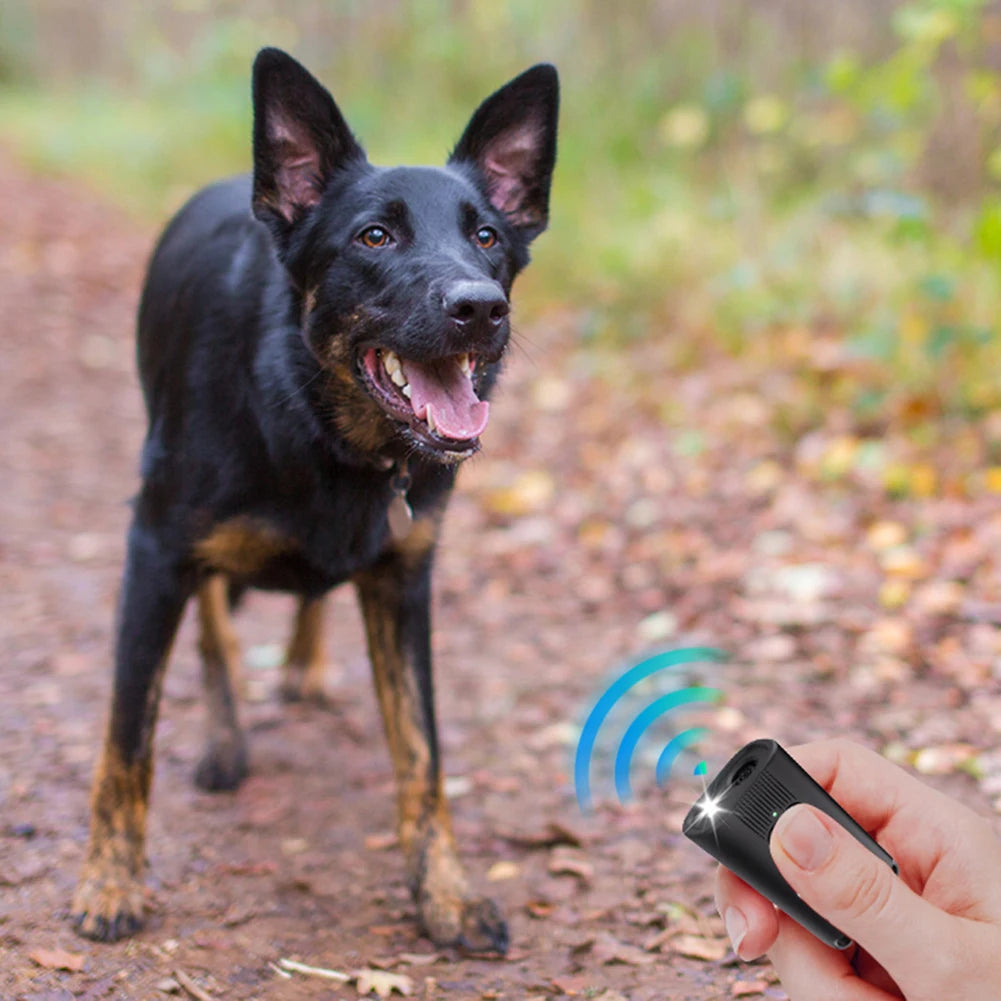 APWIKOGER Ultrasonic Dog Bark Deterrent Long Range Rechargeable LED Flashlight