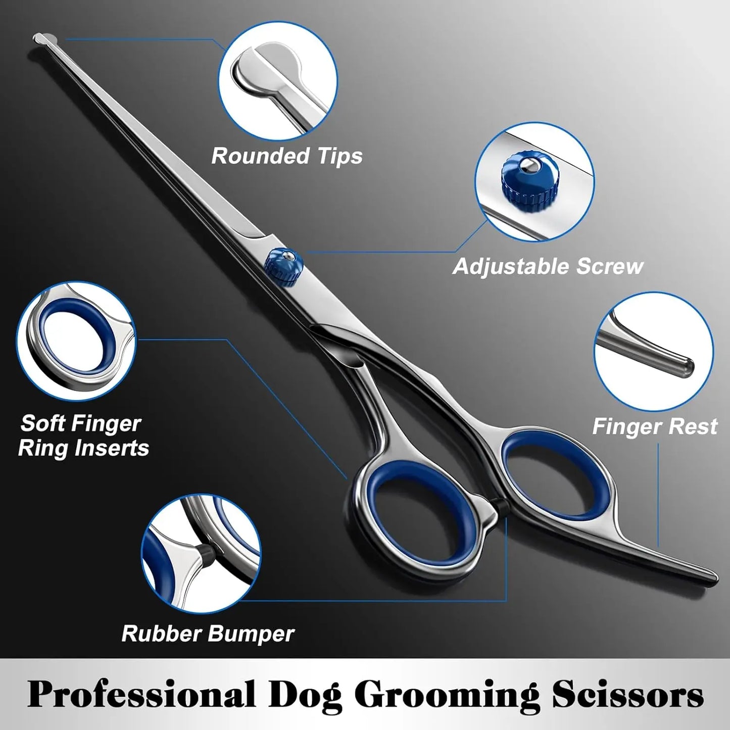 4-In-1 Pet Grooming Kit With Scissors And Comb For Pets