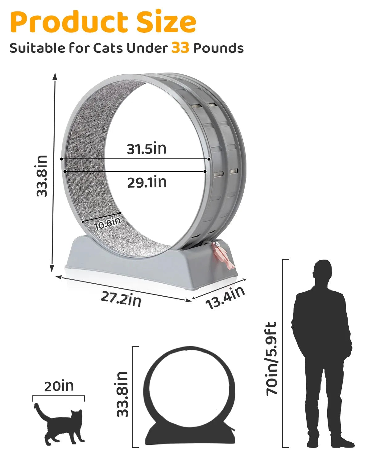 Unbranded Cat Exercise Wheel Treadmill Indoor Running Wheel For Cats