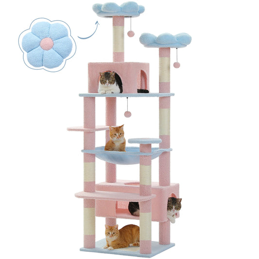 Petepala Cat Tree Sisal Scratching Posts Hammock Perches Condos