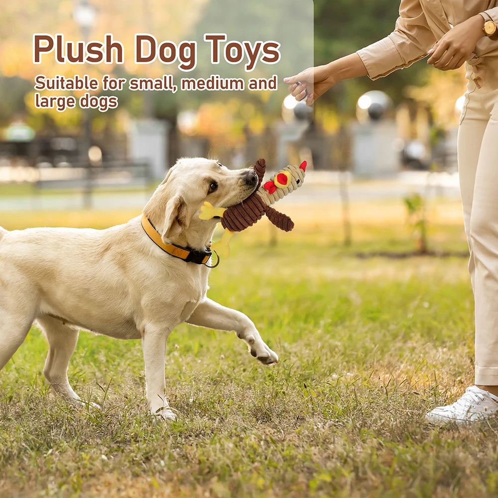 Plush Dog Squeaky Toys Assortment Stuffed Chew Pet Toy