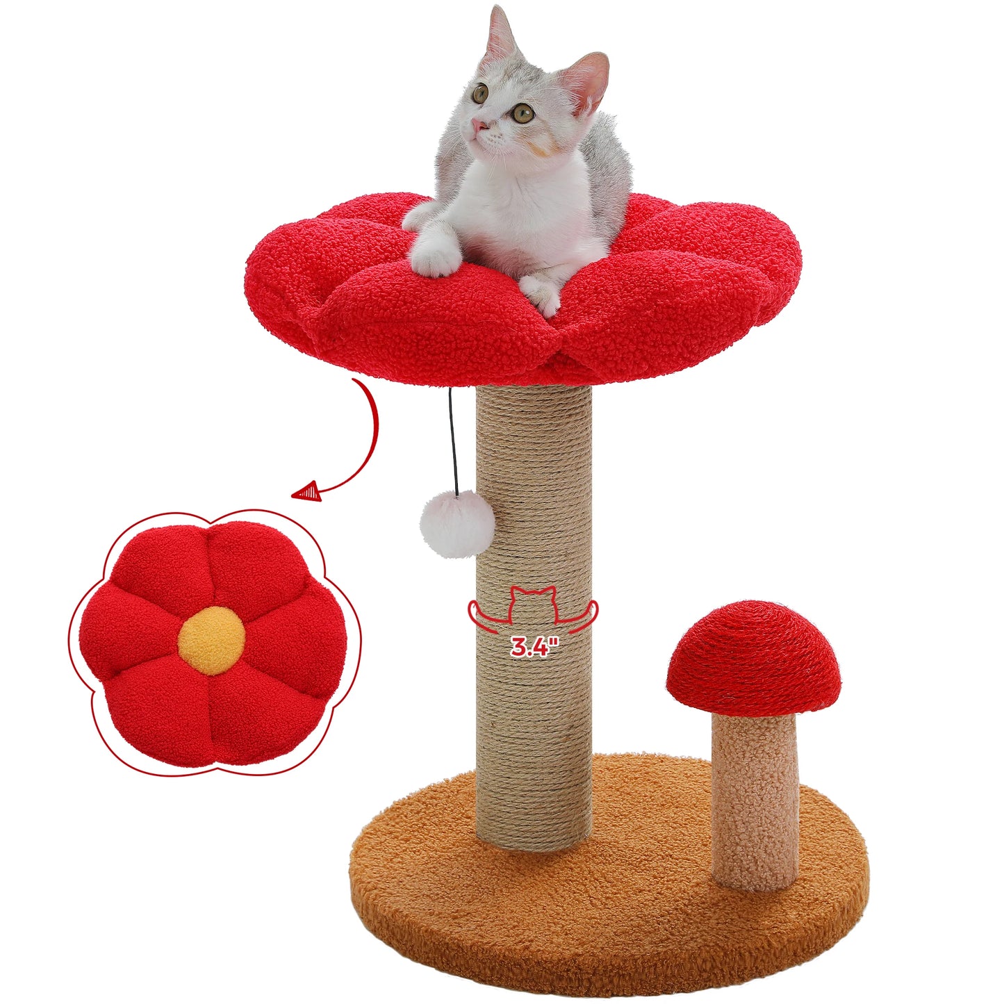 PAWZ Road Small Cat Scratching Post With Removable Flower Bed