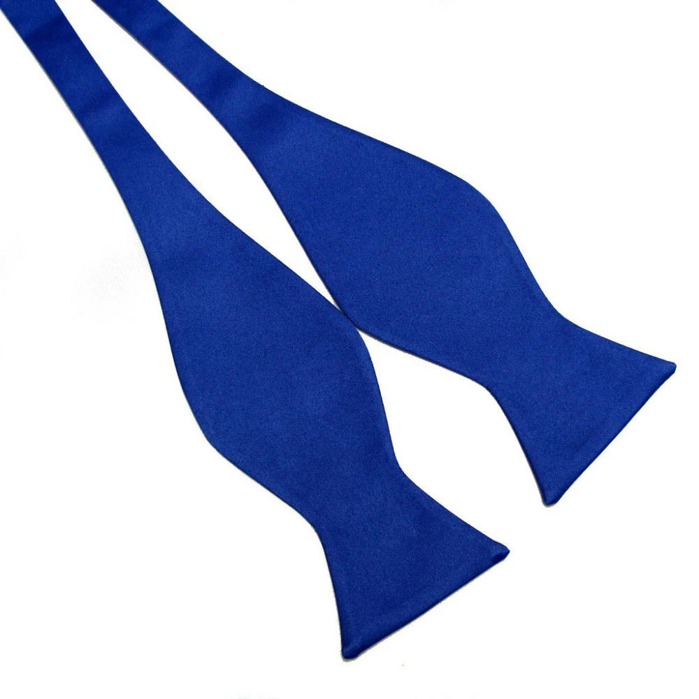 Self Bow Tie Men Adjustable Silk Satin Bowtie Solid Color Classic Business Neckwear Butterfly Wedding Party Suit Accessories Tie