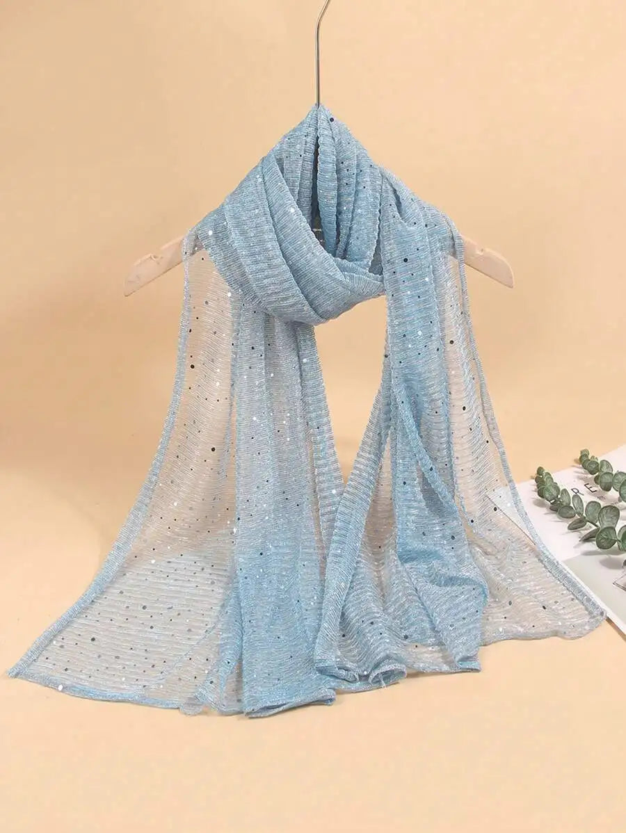 Womens Lightweight Sequin Scarf Shawl Wrap For Beach Party Daily Use