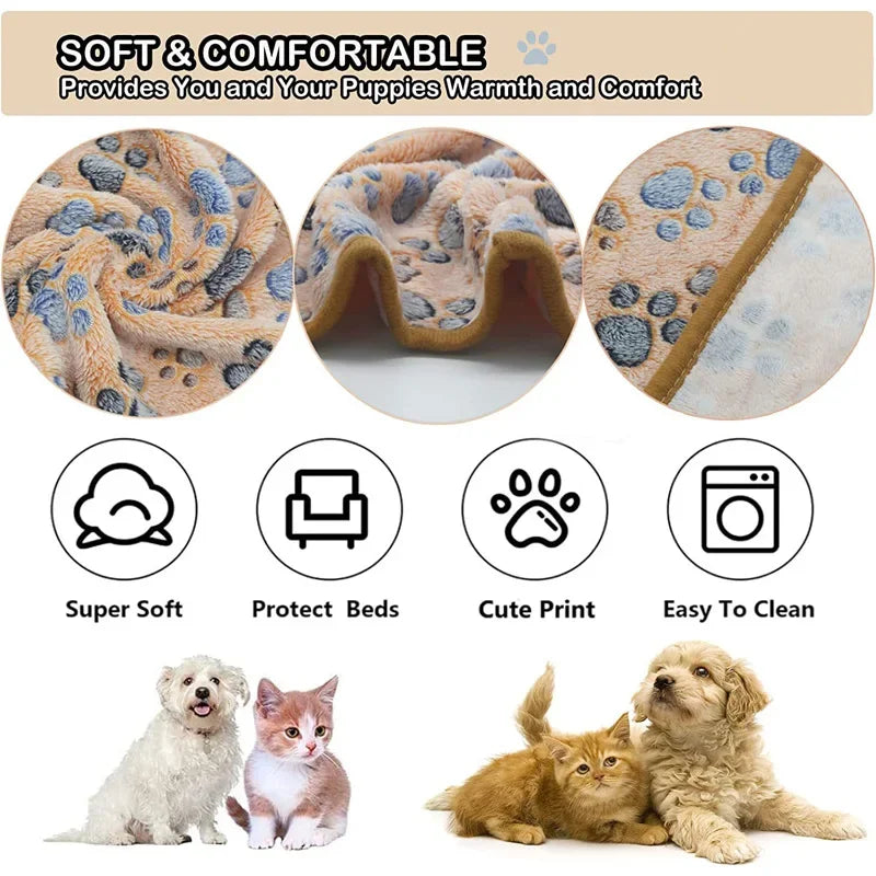 Soft Fluffy Travel Pet Blanket Mat For Dogs And Cats