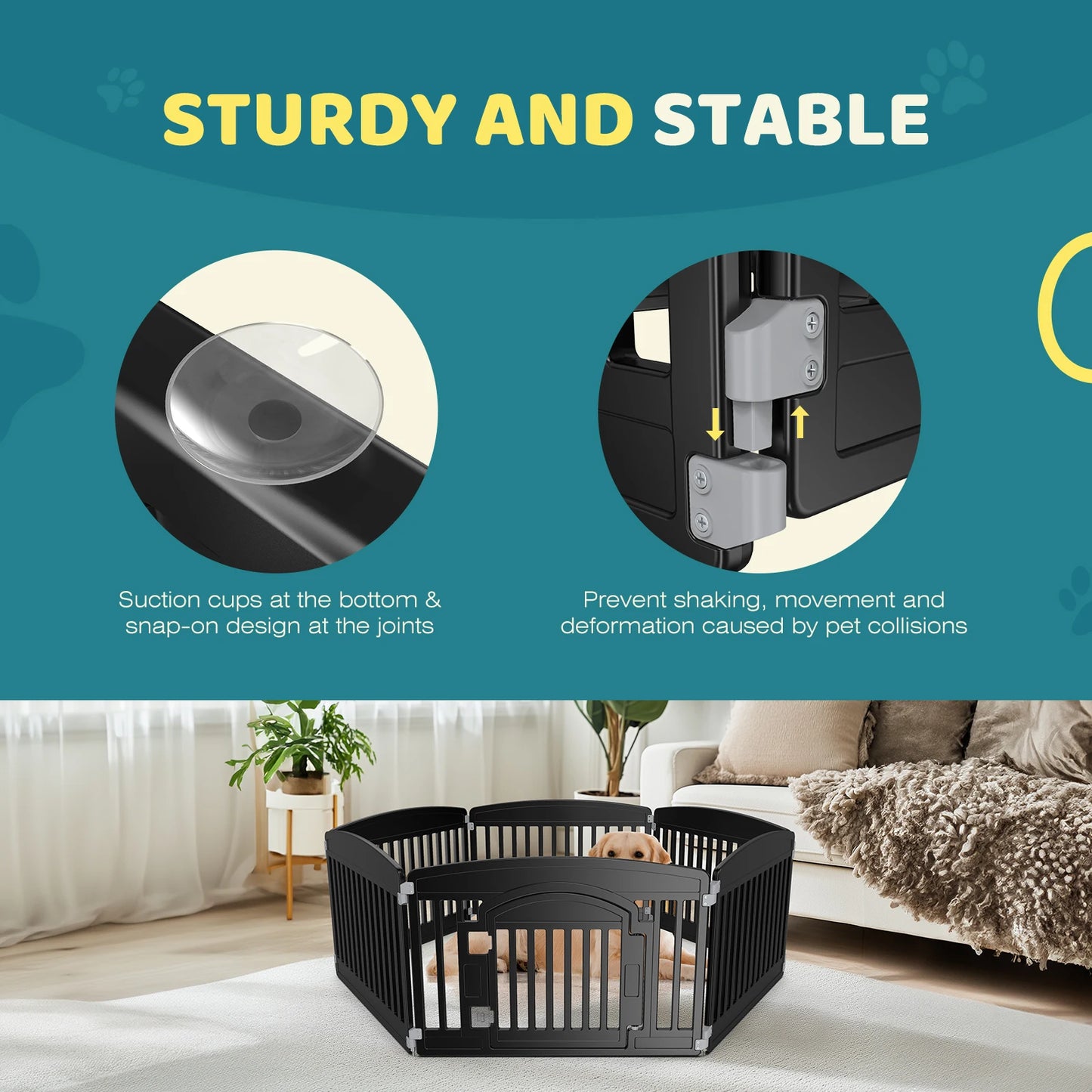 JHK Plastic Dog Playpen Portable Pet Fence