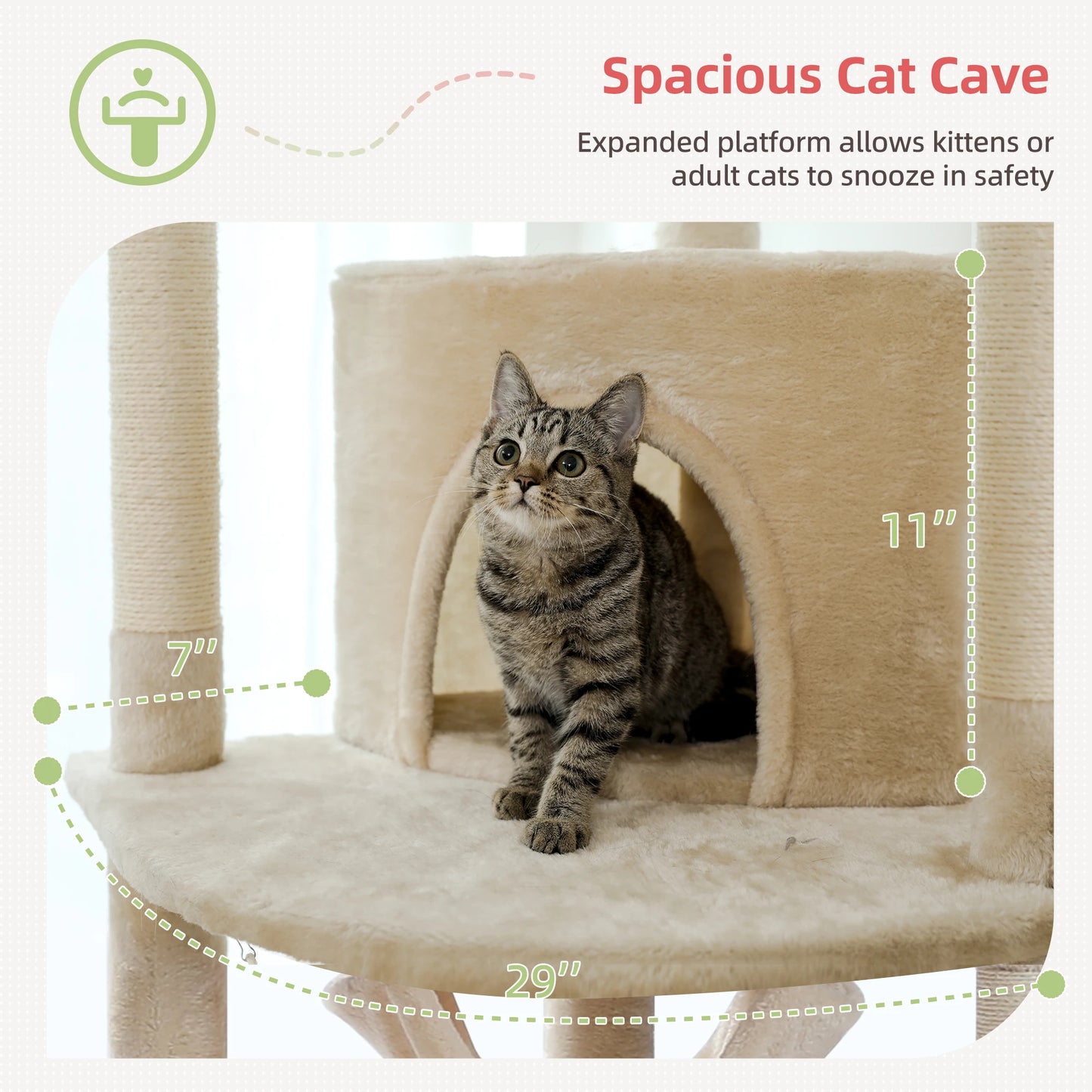 PAWZ Road Floor To Ceiling Cat Tree With Scratching Posts