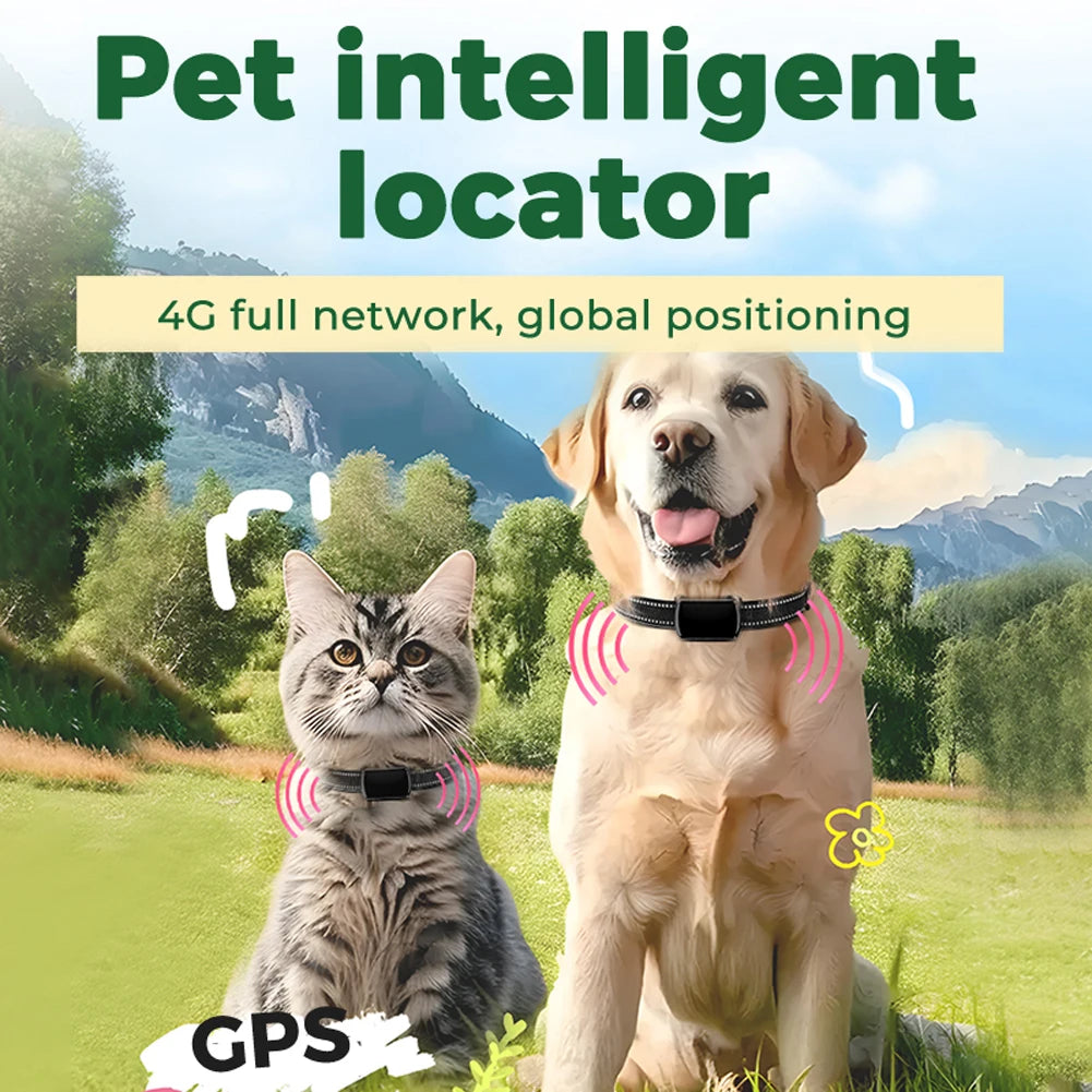 Pet GPS Tracker with Adjustable Collar Smart Pet Locator Cat Tracker for Cats and Dogs