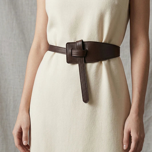 Fashion Design Clothing Accessories Women's Knotted Belt Soft PU Leather Long Belt Wide Belt High Quality Jacket Corset Belts
