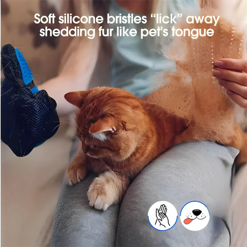 Pet Hair Glove Grooming Brush Deshedding Cats Dogs