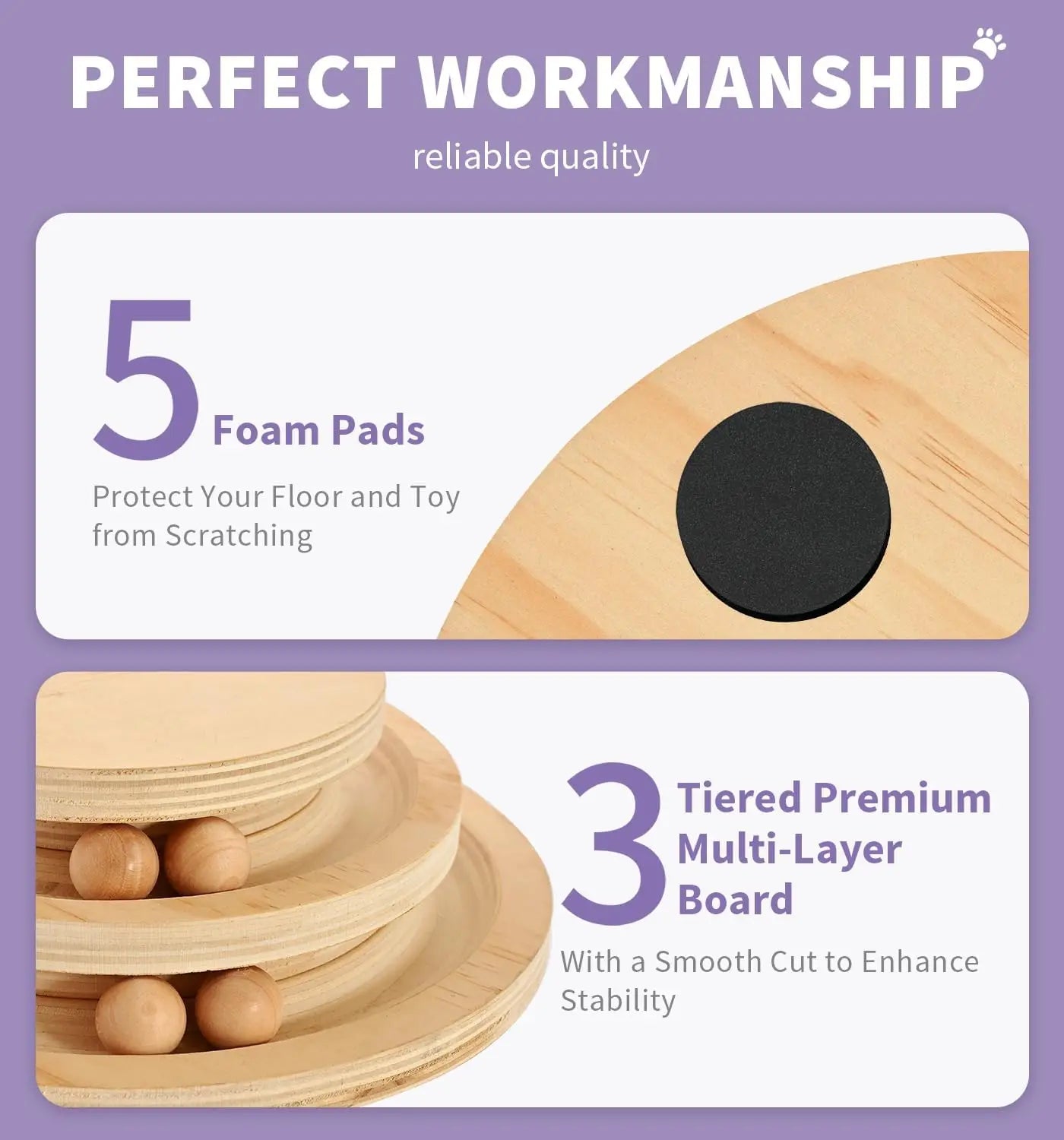 Cat Scratching Post With Wooden Ball Track For Indoor Cats