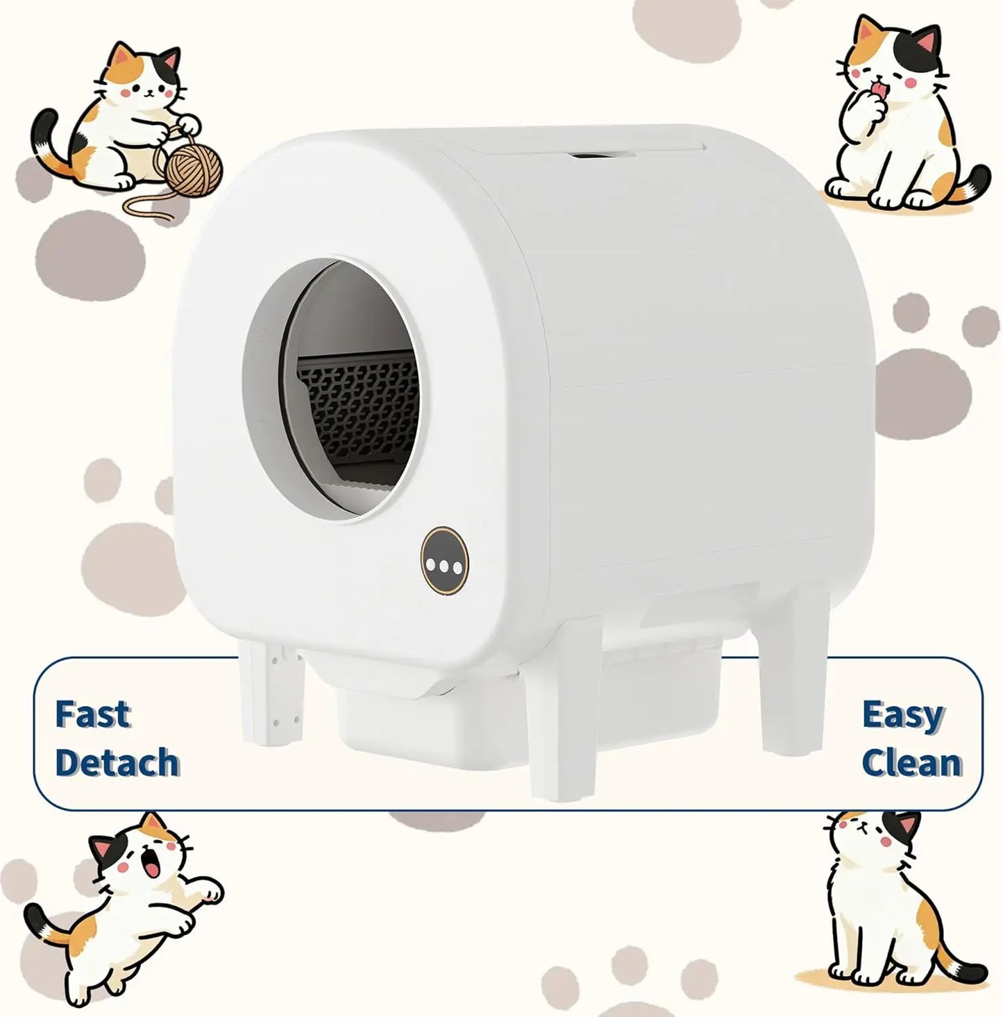 Smart Self-Cleaning Cat Litter Box, WiFi-Enabled Automatic Litter Box with Safety Protection, Large Capacity for Multiple Cats & Included Liner Bags