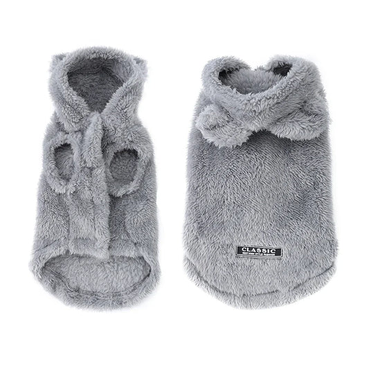 Winter Fleece Hooded Pet Sweater Coat For Small Dogs Cats