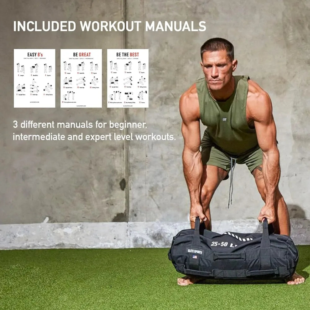 Adjustable Fitness Sandbag for Core and Strength Training with Multiple Handles Unfilled
