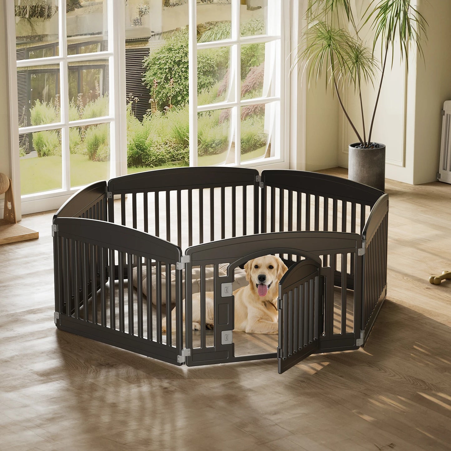 JHK Plastic Dog Playpen Portable Pet Fence