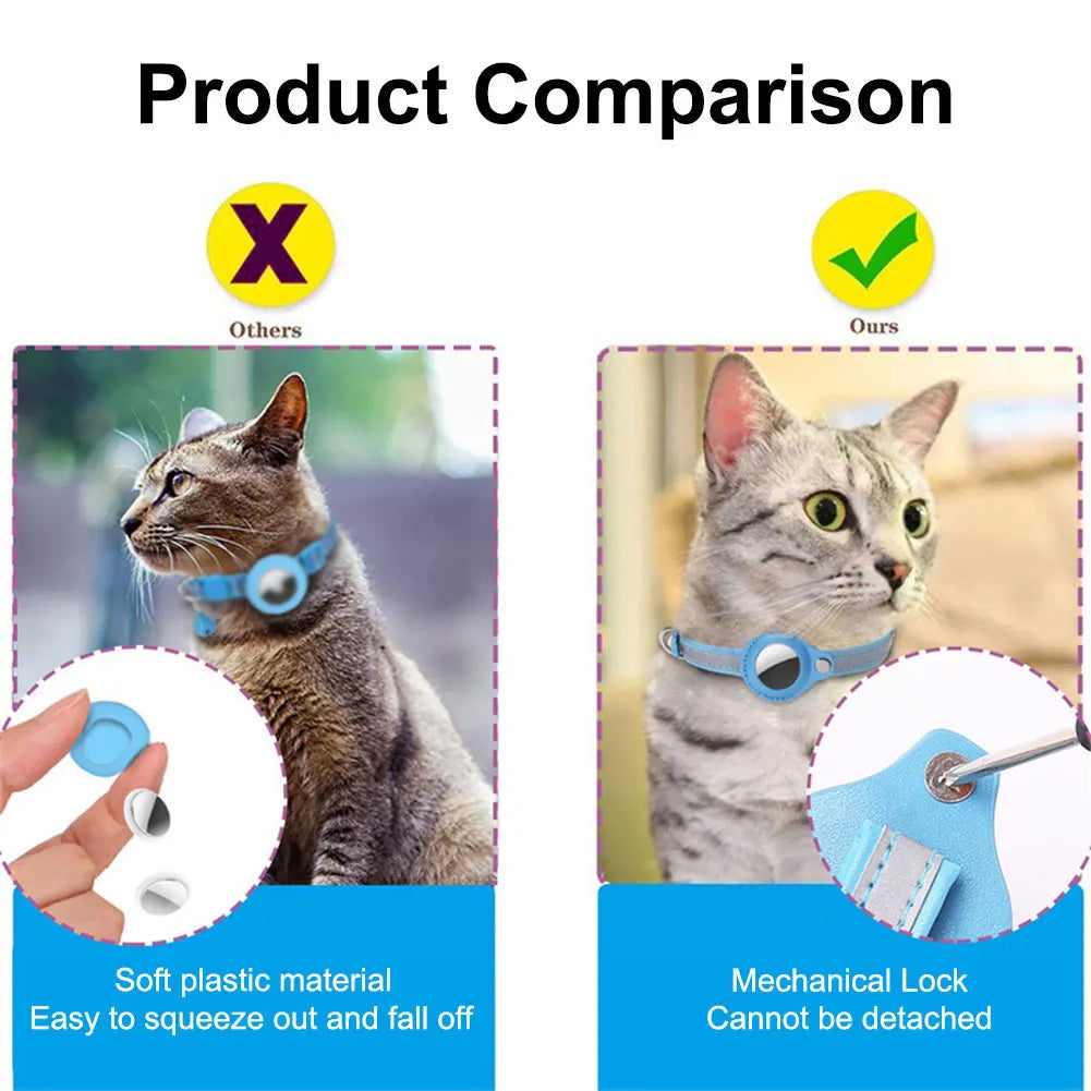ALLOYSEED AirTag Cat Collar Reflective Safety Buckle Kitten Collar