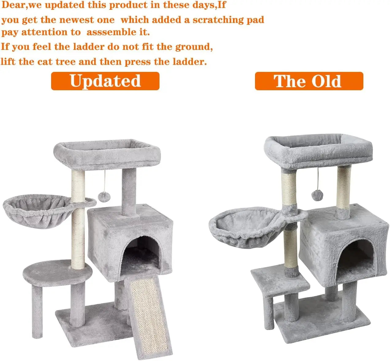 Cute Cat Tree Kitten Tower With Jump Platform Condo