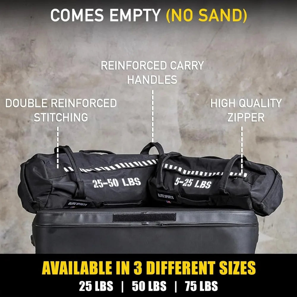 Adjustable Fitness Sandbag for Core and Strength Training with Multiple Handles Unfilled