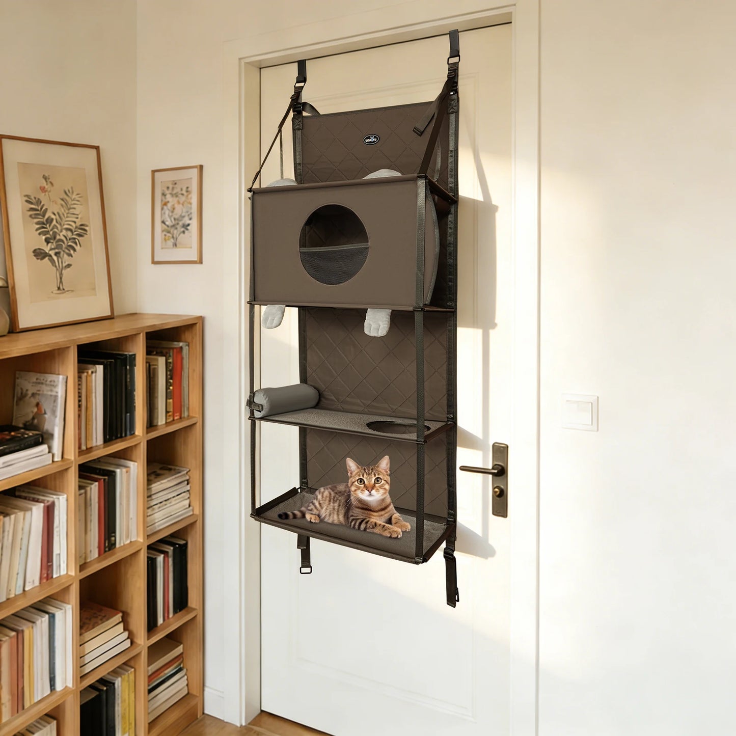 NONECN Hanging Cat Tree Door Mount Climber With Bed