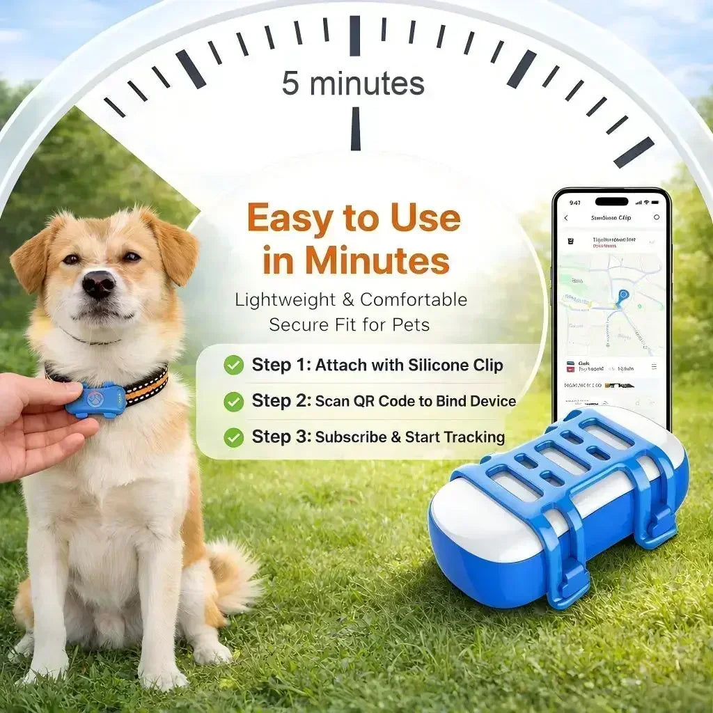 GPS Pet Tracker 4G for Dogs and Cats Real-Time Tracking