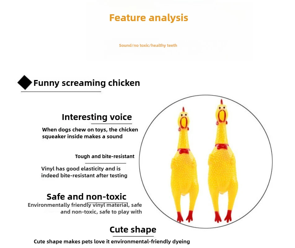 DKSTINYE Squeaky Screaming Chicken Dog Toy Squeaker Chew