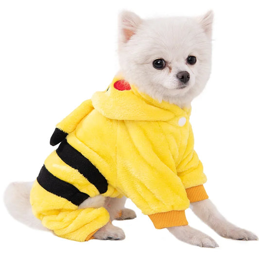 Fleece Dog Clothes Winter Jumpsuit Hoodie Coat For Small Dogs