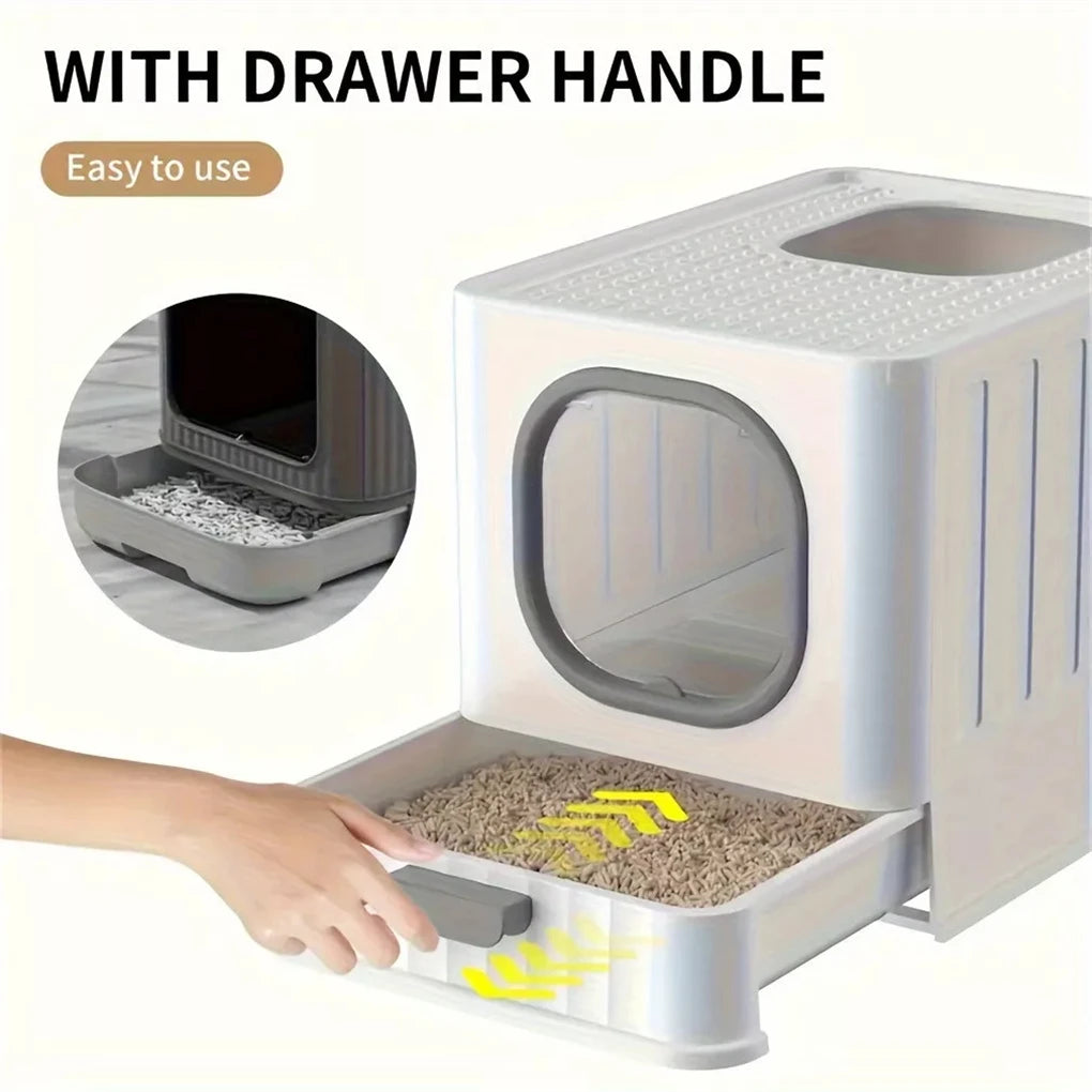 Leakproof Enclosed Cat Litter Box With Scoop And Lid