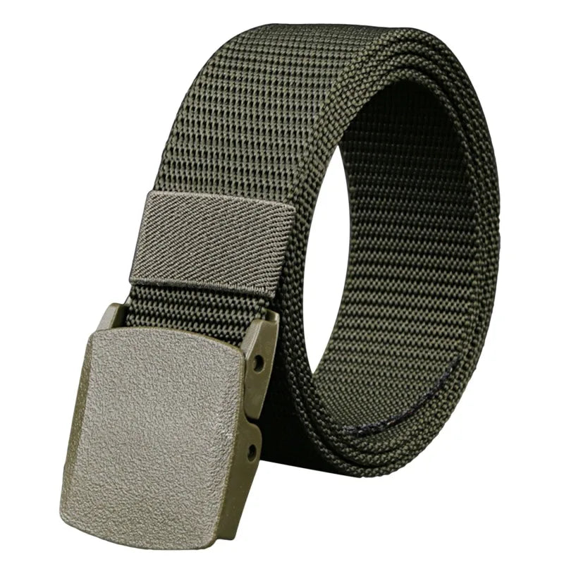 Military Men Belt 2024 Army Belts Adjustable Belt Men Outdoor Travel Tactical Waist Belt with Plastic Buckle for Pants 120cm