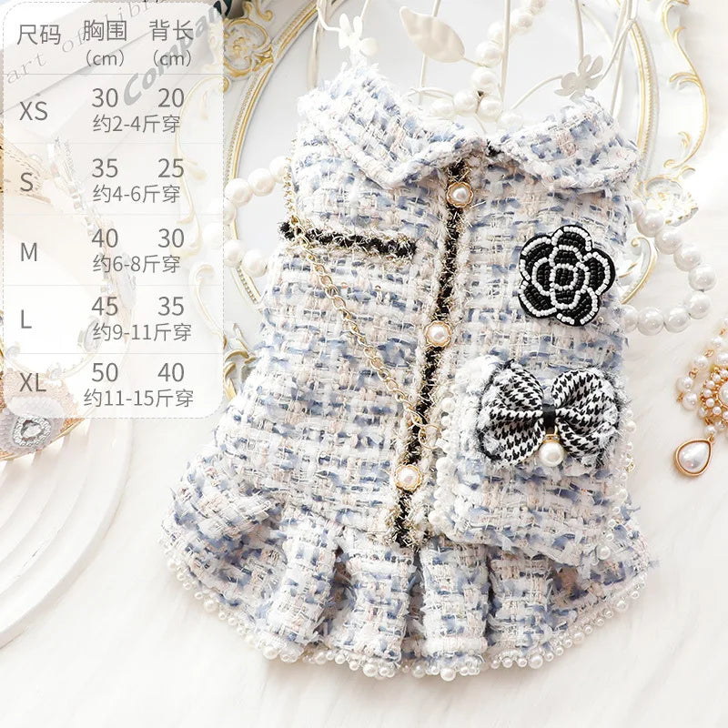 Winter Princess Dog Dress With Backpack