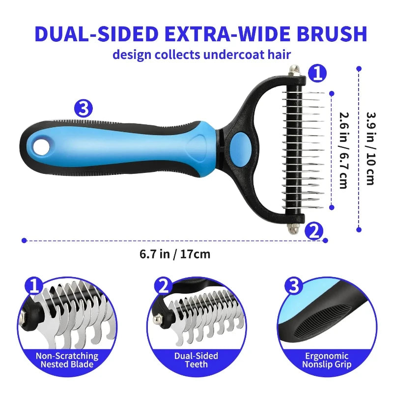 Pet Deshedding Brush For Dogs And Cats Self Cleaning Tool