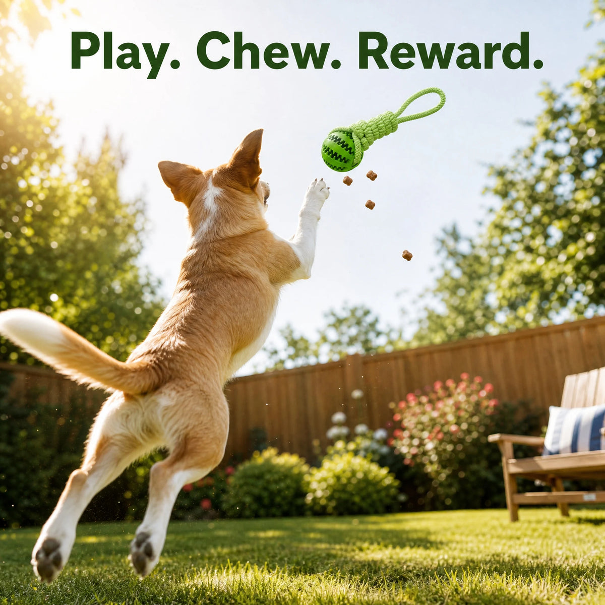 Interactive Dog Treat Dispensing Ball With Cotton Rope Chew Toy