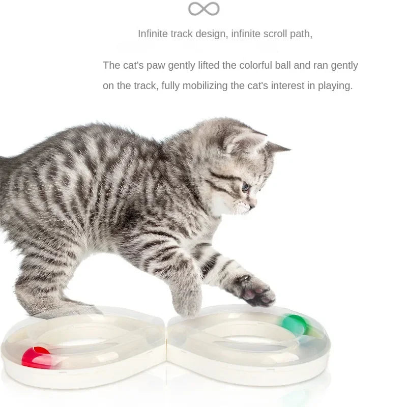 Household Cat Toy Turntable Cat Teasing Set Small Cat Tunnel Sports Stick Supplies Practice Focus Meet Nature Pet  Turntable