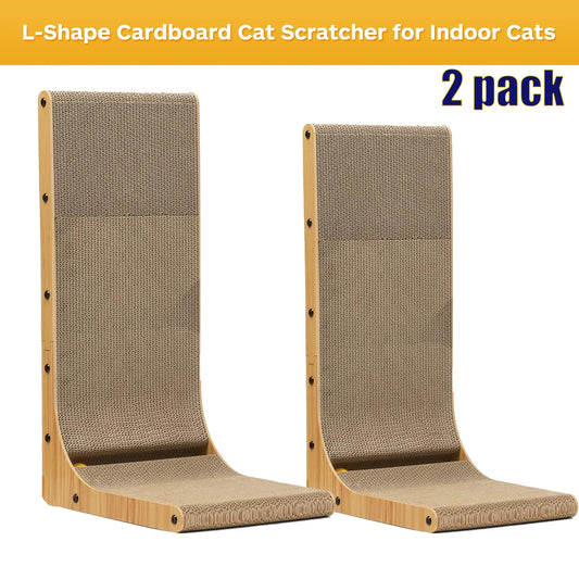 NONECN L Shape Cat Scratcher For Indoor Cats Cardboard