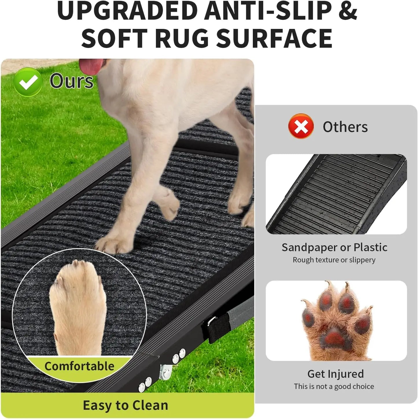 TWISTER.CK Dog Ramp For Cars Quad Fold Non Slip Ramp