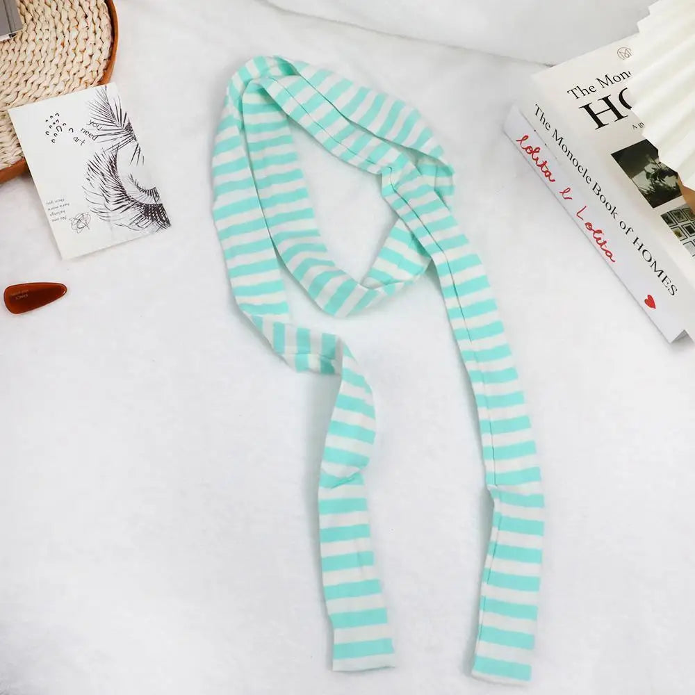 2024 Women Harajuku Cotton Scarves Y2k Black Grey Stripe Long Scarves 180cm Thin Long Decorative Neckerchief Fashion Streetwear