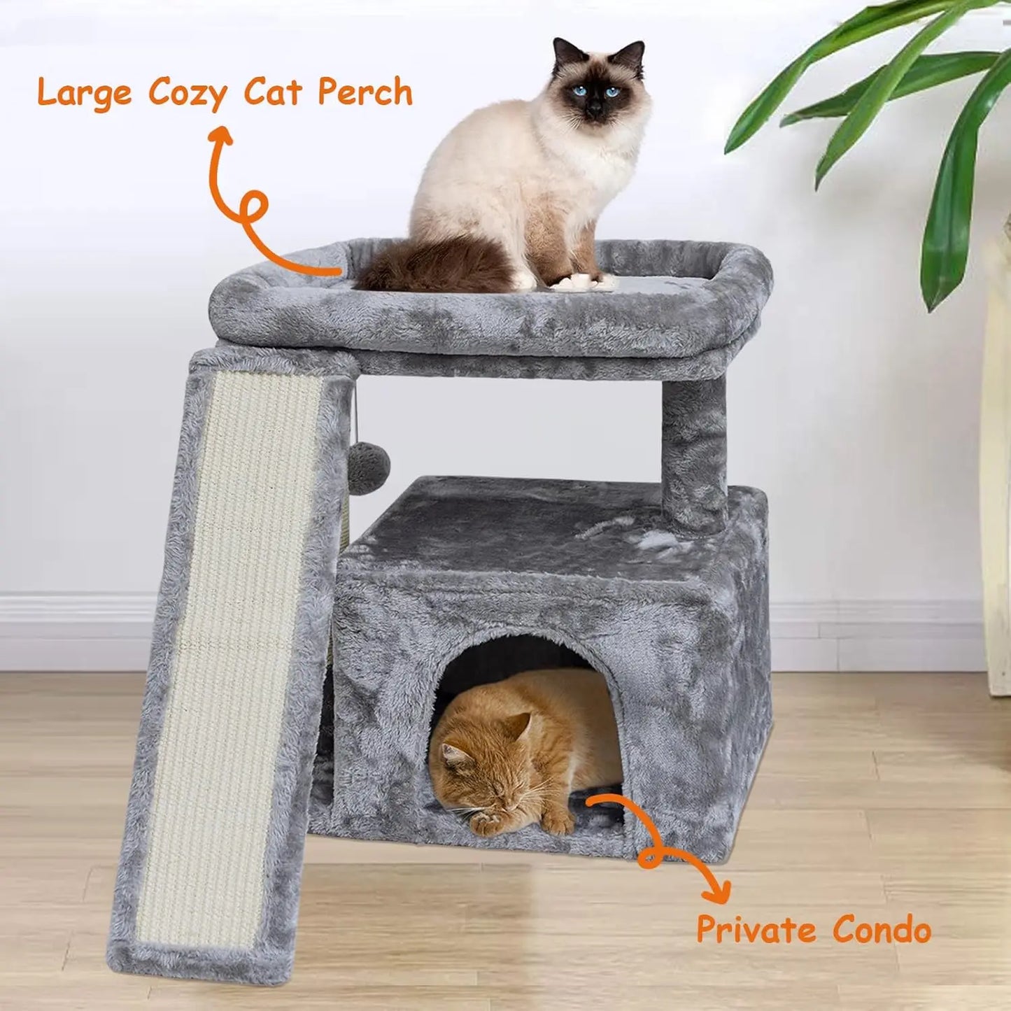 Cat Tree For Indoor Cats With Scratching Post And Perch