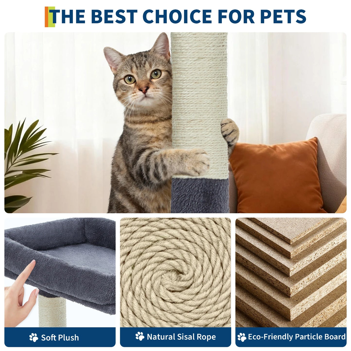 HiMISSCN Multi Level Cat Tree Tower With Scratching Posts