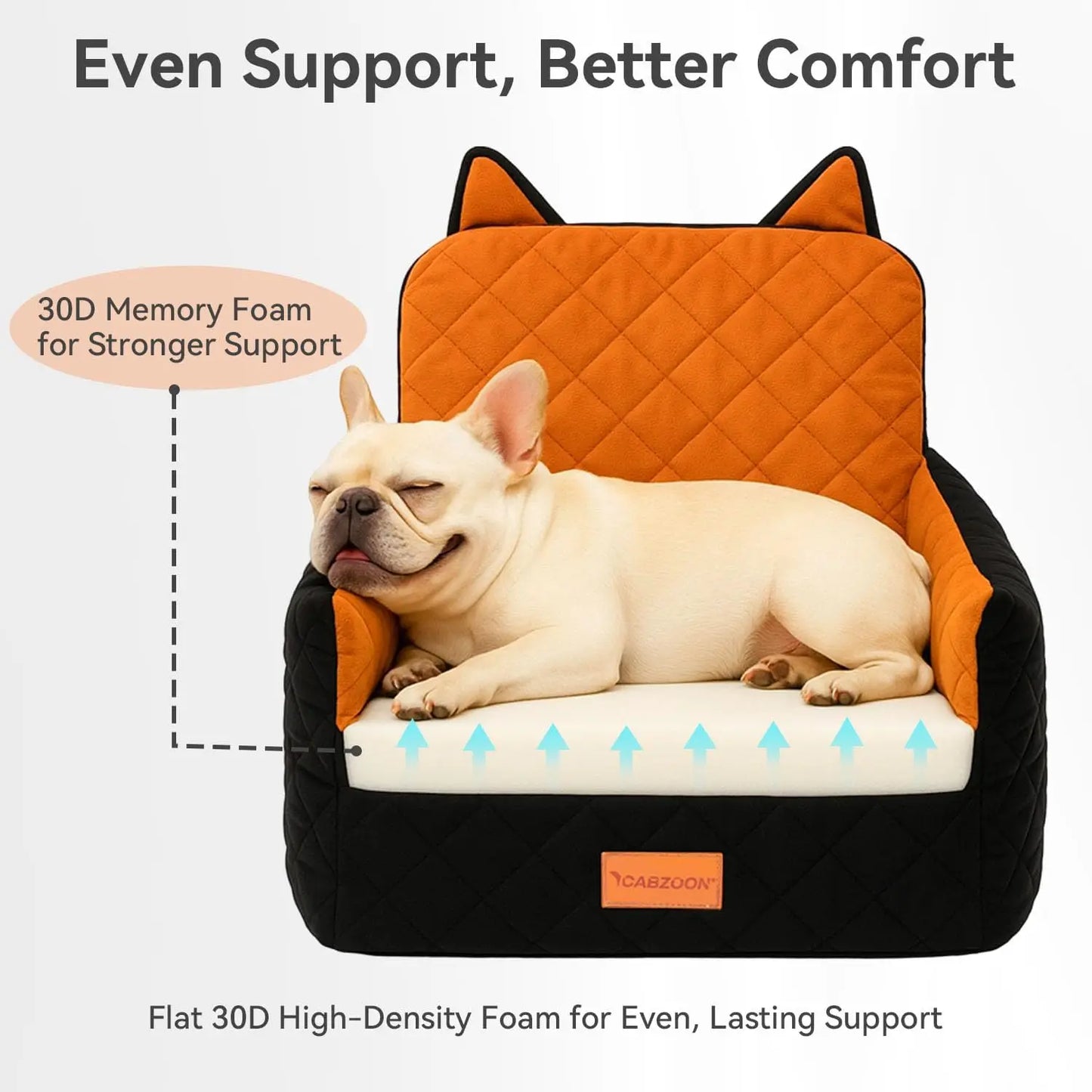XMSJ Dog Car Seat With Elevated Cushion And Storage