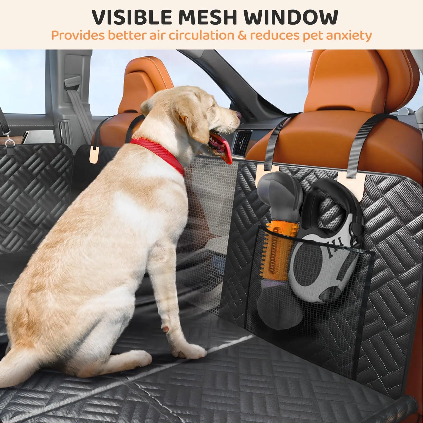 NONECN Rear Seat Dog Cover With Hard Bottom Extender 400lb
