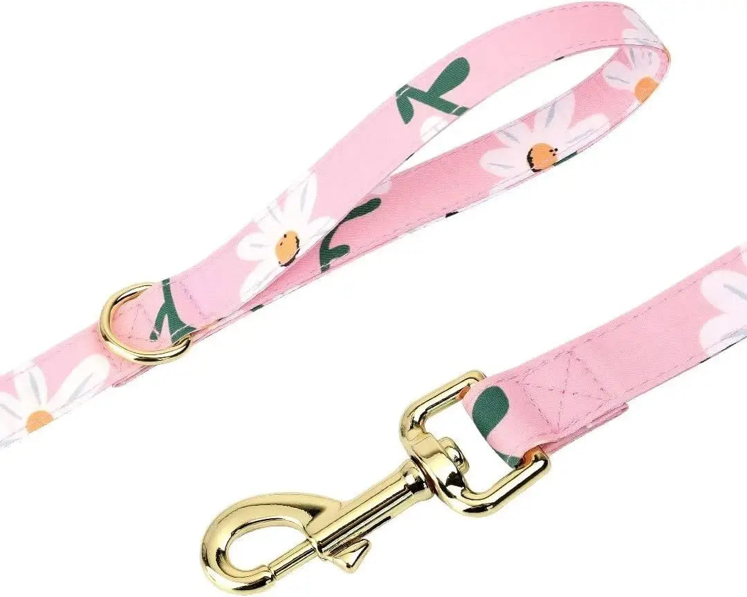Cute Flower Dog Collar Harness And Leash Set For Puppies